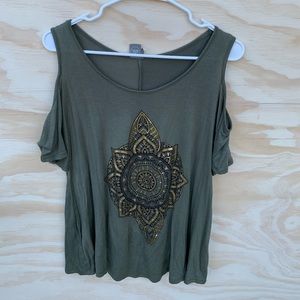 Top with shoulder cutouts